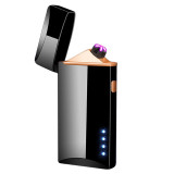 USB Electric Lighter Finger print Touch Fire Plasma Double Arc Lighter Windproof Metal Cigarette Lighter