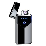 USB Electric Lighter Finger print Touch Fire Plasma Double Arc Lighter Windproof Metal Cigarette Lighter
