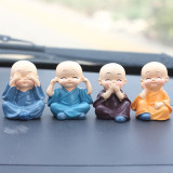 Car Ornaments 4Pcs/set Resin Bobble Heads Monks Buddha Figure Car Ornaments 4Pcs/set Resin Bobble Heads Monks Buddha Figure