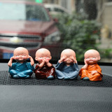 Car Ornaments 4Pcs/set Resin Bobble Heads Monks Buddha Figure Car Ornaments 4Pcs/set Resin Bobble Heads Monks Buddha Figure