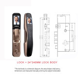 Smart face Fingerprint Door Lock Security face & camera monitor Intelligent Lock Biometric Electronic Door Lock With APP Unlock