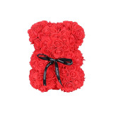 25cm Teddy Bear Rose with Box Heart Red Flower Artificial