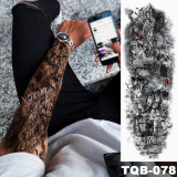 Large Arm Sleeve Tattoo Lion Crown King Rose Waterproof Temporary Tatoo Sticker Wild Wolf Tiger Men Full Skull Totem Tatto