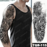 Large Arm Sleeve Tattoo Lion Crown King Rose Waterproof Temporary Tatoo Sticker Wild Wolf Tiger Men Full Skull Totem Tatto