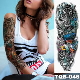 Large Arm Sleeve Tattoo Lion Crown King Rose Waterproof Temporary Tatoo Sticker Wild Wolf Tiger Men Full Skull Totem Tatto