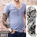 Large Arm Sleeve Tattoo Lion Crown King Rose Waterproof Temporary Tatoo Sticker Wild Wolf Tiger Men Full Skull Totem Tatto