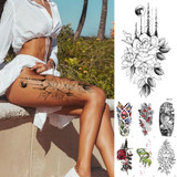 Waterproof Temporary Tattoo Sticker Flower Rose Flash Tattoos