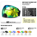 Double Layers UV400 Anti-fog Ski Goggles