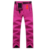 Women Waterproof Thick Warm Fleece Softshell Pants