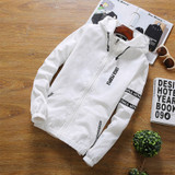 Fashion Zipper Letters Print Men Bomber Baseball Jacket