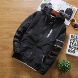 Fashion Zipper Letters Print Men Bomber Baseball Jacket