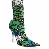 Fashion Floral Print Stiletto Heel Ankle Boot