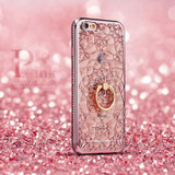 Gold Plating 3D Flower Glitter Case For iPhone