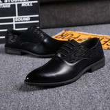 New Fashion Casual Pointed Men's Lace Up Dress Shoes