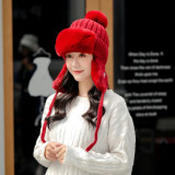 Womens Knitting Faux Fur Russian Ushanka Bomber Hat