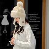 Womens Knitting Faux Fur Russian Ushanka Bomber Hat