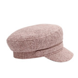 Ladies Military Hat Spring Autumn Breathable Cotton Linen Flat Top Hat