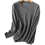 100% Merino Wool Women V-Neck Sweater Autumn Winter Warm Soft knitted Pullover 100% Merino Wool Women V-Neck Sweater Autumn Winter Warm Soft knitted Pullover