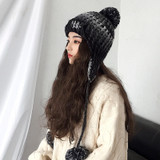 Women Warm Bomber Hat Female Winter Ear Protection Thickened Thermal Knitted Cap