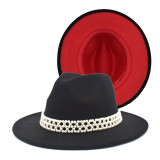 New Women's Wool Fedora Hat Men's Wide Brim Hat Shallow