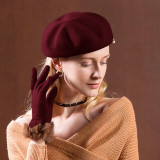Lady Fedoras Wool Hat Girls Fashion Dome Cap Autumn