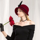Hat Girls Elegant Woolen Cap Female Autumn Winters Fedoras Hats