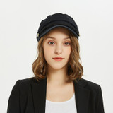 Gray striped military cap Fashion Hats for Women Flat Hats