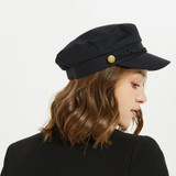 Gray striped military cap Fashion Hats for Women Flat Hats