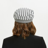 Gray striped military cap Fashion Hats for Women Flat Hats Army Salior Military