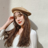 Fashion Summer Beret Hat Women Handmade Straw Painter hat Female Cap