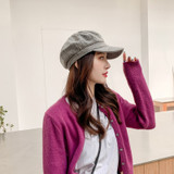 Women Baseball Cap For Winter Female Cotton Hats Plaid Retro Fashion Octagonal