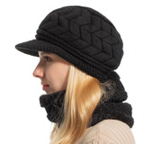 Skullies Beanies Women Knitted Hat Scarf Female Winter Hats