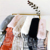 New Elegant Winter Warm Faux Rabbit Fur Collar Scarf Shawl Wrap Women Black