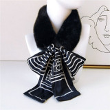 New Elegant Winter Warm Faux Rabbit Fur Collar Scarf Shawl Wrap Women Black