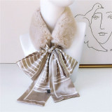 New Elegant Winter Warm Faux Rabbit Fur Collar Scarf Shawl Wrap Women Black