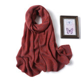 Winter Scarf Women Solid Cashmere Knitted Pashmina Thick Shawls Lady Wraps