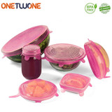 6pcs Silicone Cover Stretch Lids Reusable Airtight Food Wrap Covers