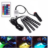 4Pcs Car RGB LED Strip Light Car Auto Decorative Flexible Colored LED Strip