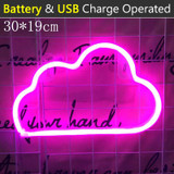 LED Cloud Design Neon Sign Night Light Art Decorative Lights Plastic Wall Lamp LED Cloud Design Neon Sign Night Light Art Decorative Lights Plastic Wall Lamp