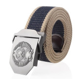 New Canvas Belt 3D Soviet National Emblem Metal Buckle jeans Belts for Men