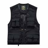 Outdoor Summer Tactical Fishing Vest jackets men Safari Jacket Multi Pockets