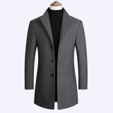 Men Wool Blends Coats Autumn Winter New Solid Color High Quality Men's