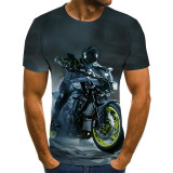 T-shirt motorcycle 3D printed men's T-shirt Summer Fashion Tops