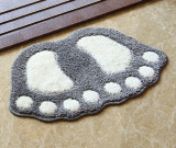 Foot Print Bath Mats,Non-slip Bathroom Carpet