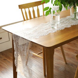 35x300cm Vintage White Black Lace Floral Table Runner Table Cover