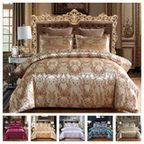 Luxury 2 or 3pcs Bedding Set Satin Jacquard Duvet Cover Sets