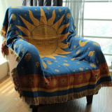 Thicken Pure Cotton Thread Knitted Blanket  Ethnic Tribal Bohemian Blanket Sofa Cover