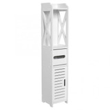 Bathroom Cabinet 80X15.5X15CM Bathroom Toilet Furniture Cabinet White Wood-Plastic