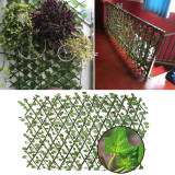 Garden Fence Decoration Privacy Wood With Artificial Green Leaf Retractable Garden Fence Decoration Privacy Wood With Artificial Green Leaf Retractable