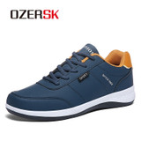 OZERSK Men Sneakers Fashion Casual Leather Breathable Shoes